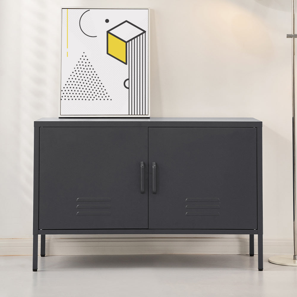 Artiss Buffet Sideboard Metal Cabinet BASE Charcoal