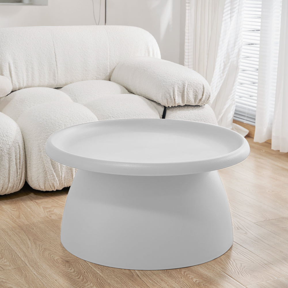 Artiss Coffee Table Round 71cm Plastic White