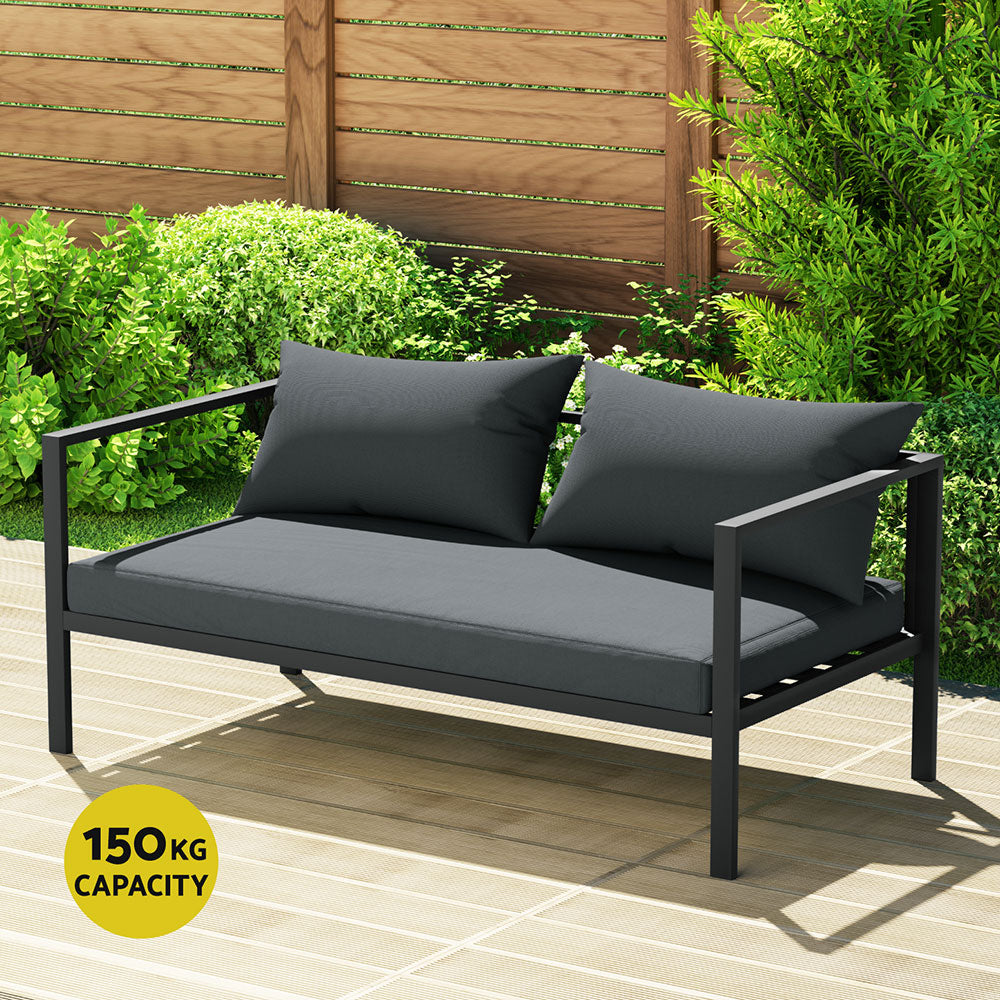 4 Seater Basque Charcoal Outdoor Lounge Sofa Furniture Set 