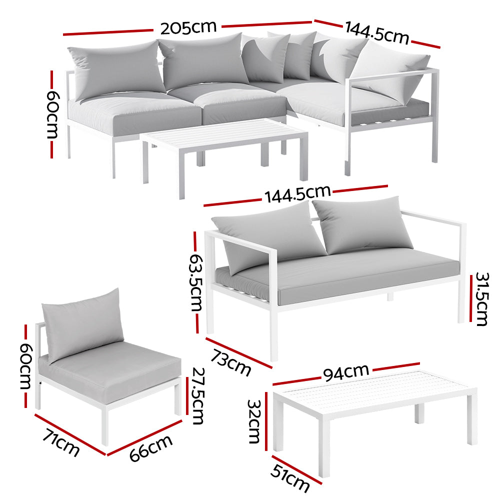 4 Seater Basque Outdoor Lounge Sofa Furniture Set 