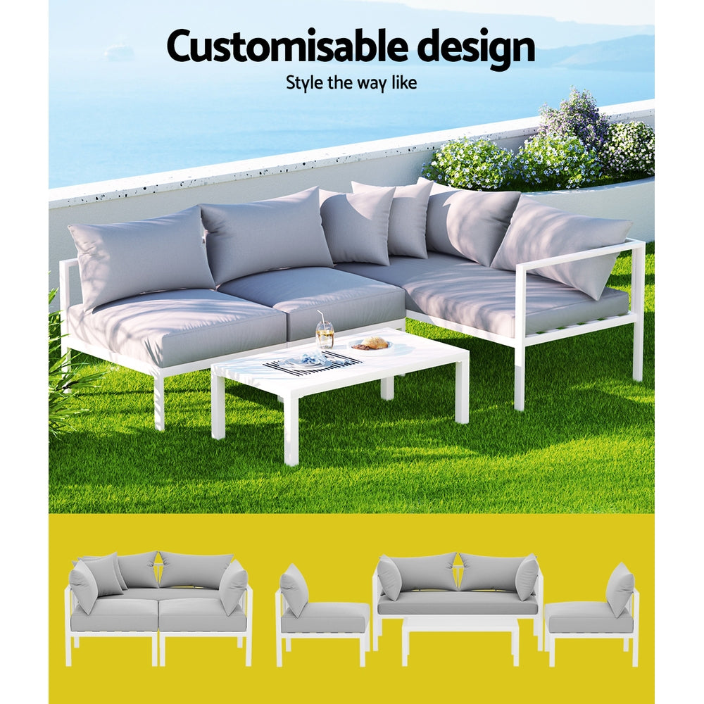 4 Seater Basque Outdoor Lounge Sofa Furniture Set 