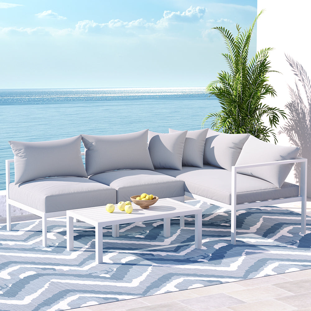 4 Seater Basque Outdoor Lounge Sofa Furniture Set 