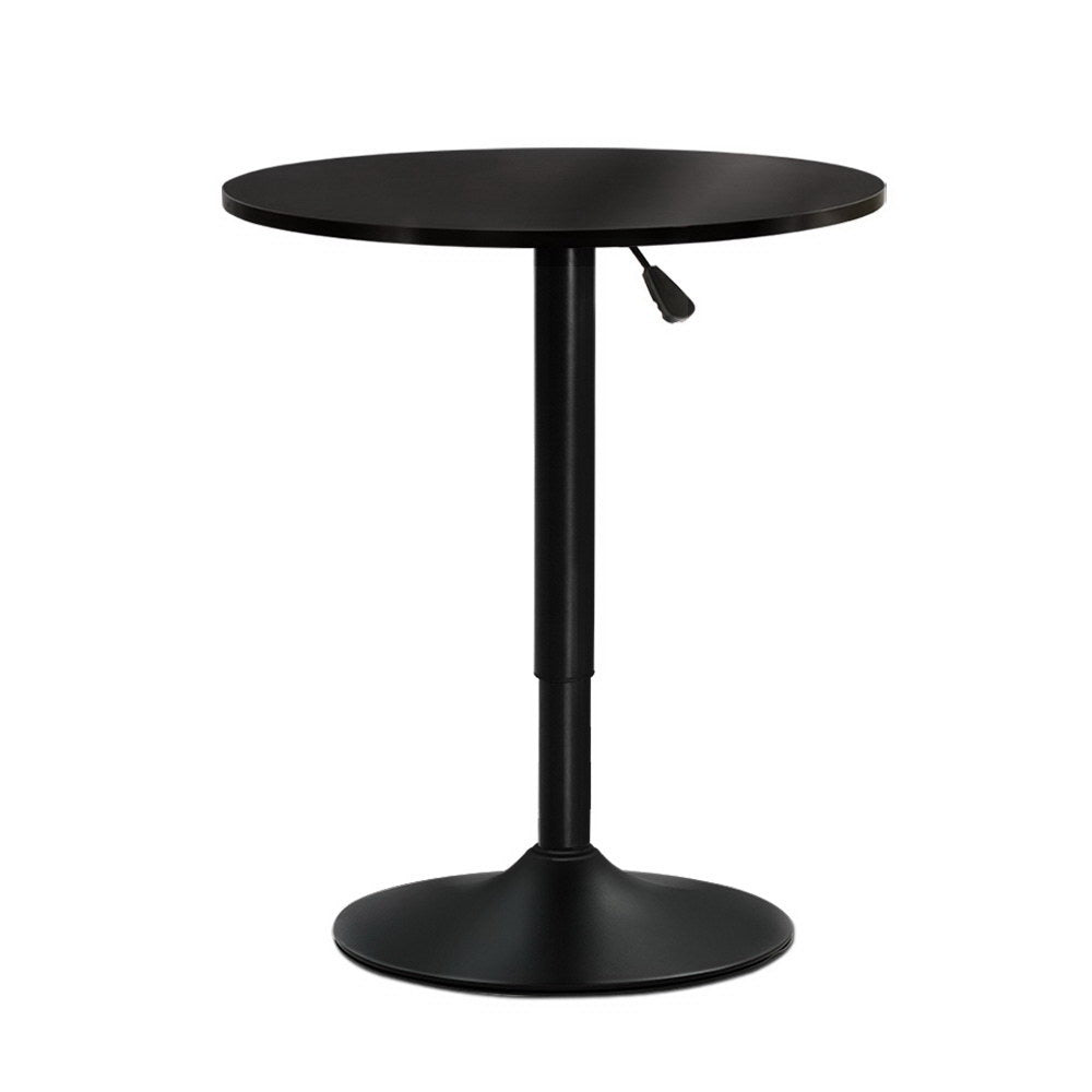 Bar Table Gas Lift Round Black