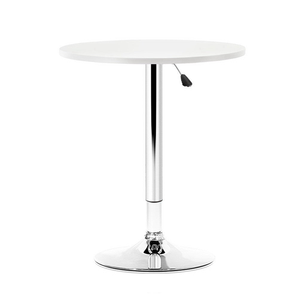 Bar Table Gas Lift Round White