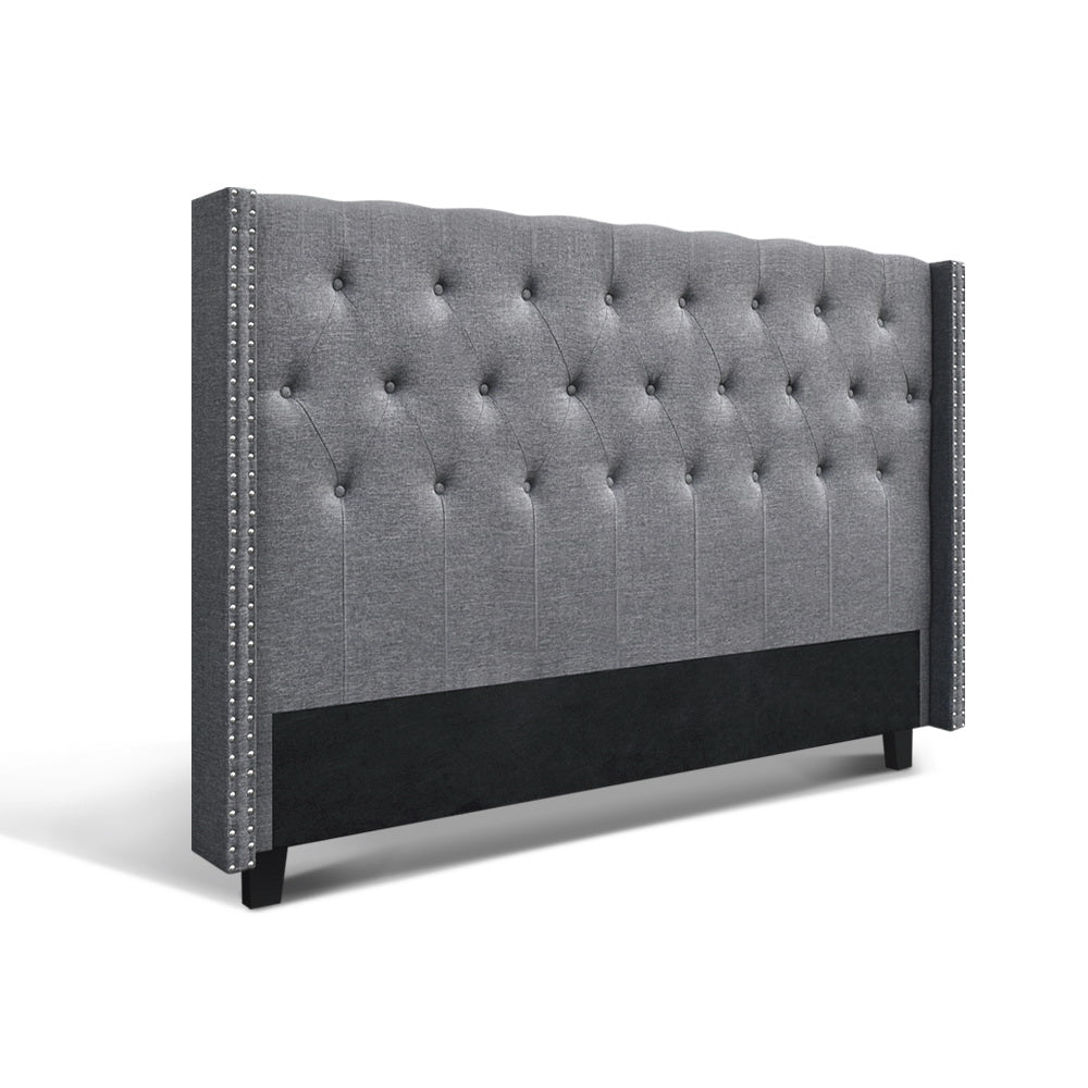 Artiss Bed Head Headboard King Size Fabric LUCA Grey