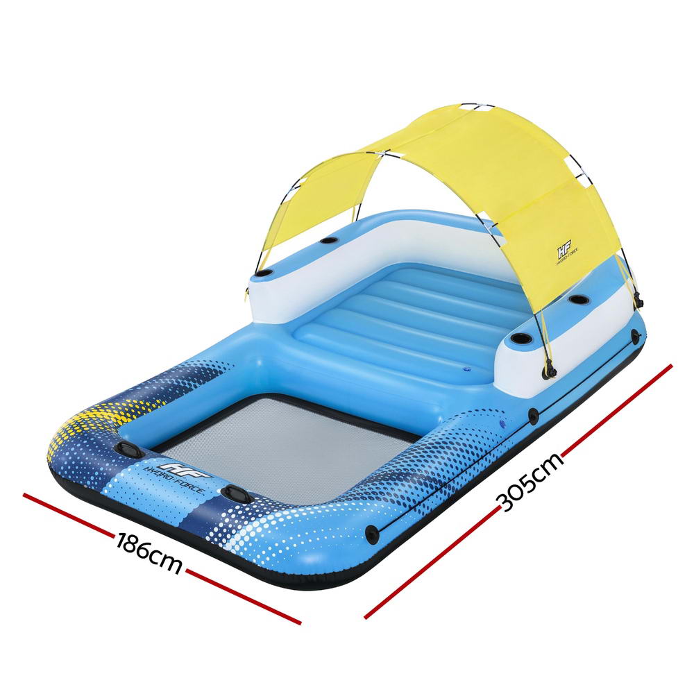 Bestway Inflatable Floating Island  Sunshade Pool Bed 3.05mx1.86m