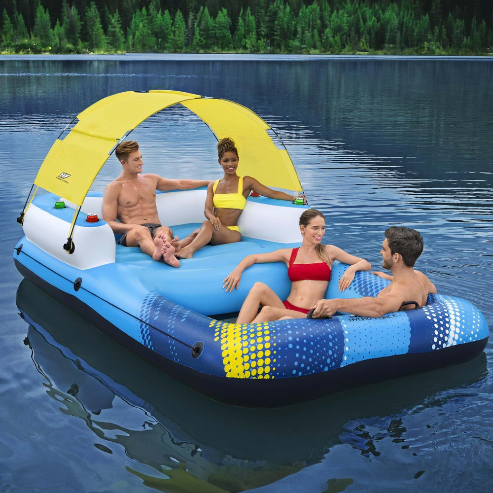 Bestway Inflatable Floating Island  Sunshade Pool Bed 3.05mx1.86m