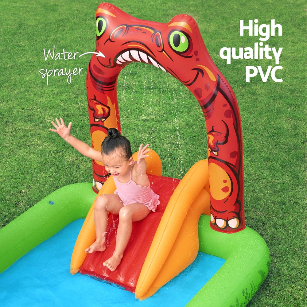 Kids Inflatable Play Splash Pool with Slide Ball 242x140cm