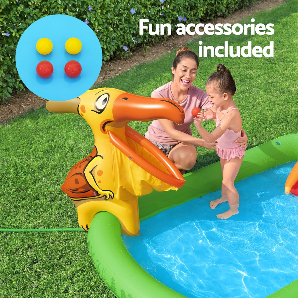 Kids Inflatable Play Splash Pool with Slide Ball 242x140cm