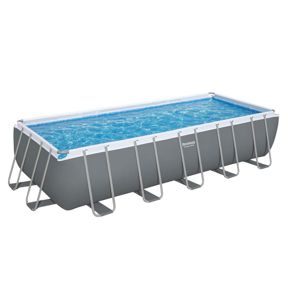 Swimming Pool 640x274x132cm Steel Frame with Filter Pump and Ladder 