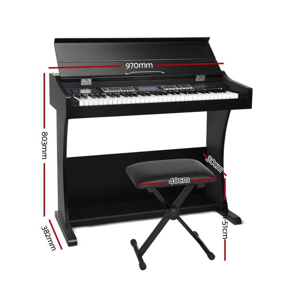 Alpha 61 Keys Electronic Piano Keyboard Digital Electric Classical Stand w/ Stool