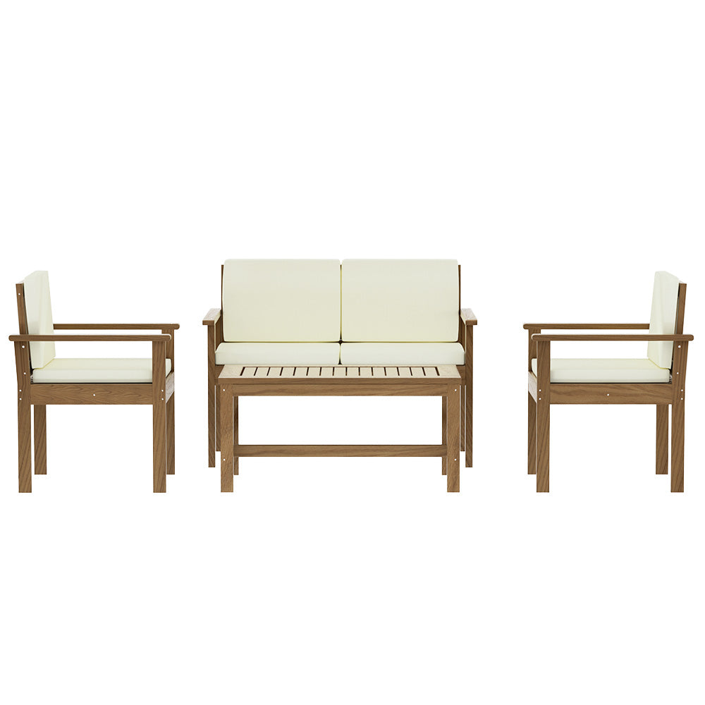 4 Seater Detendre Outdoor Wooden Lounge Sofa Furniture Set 