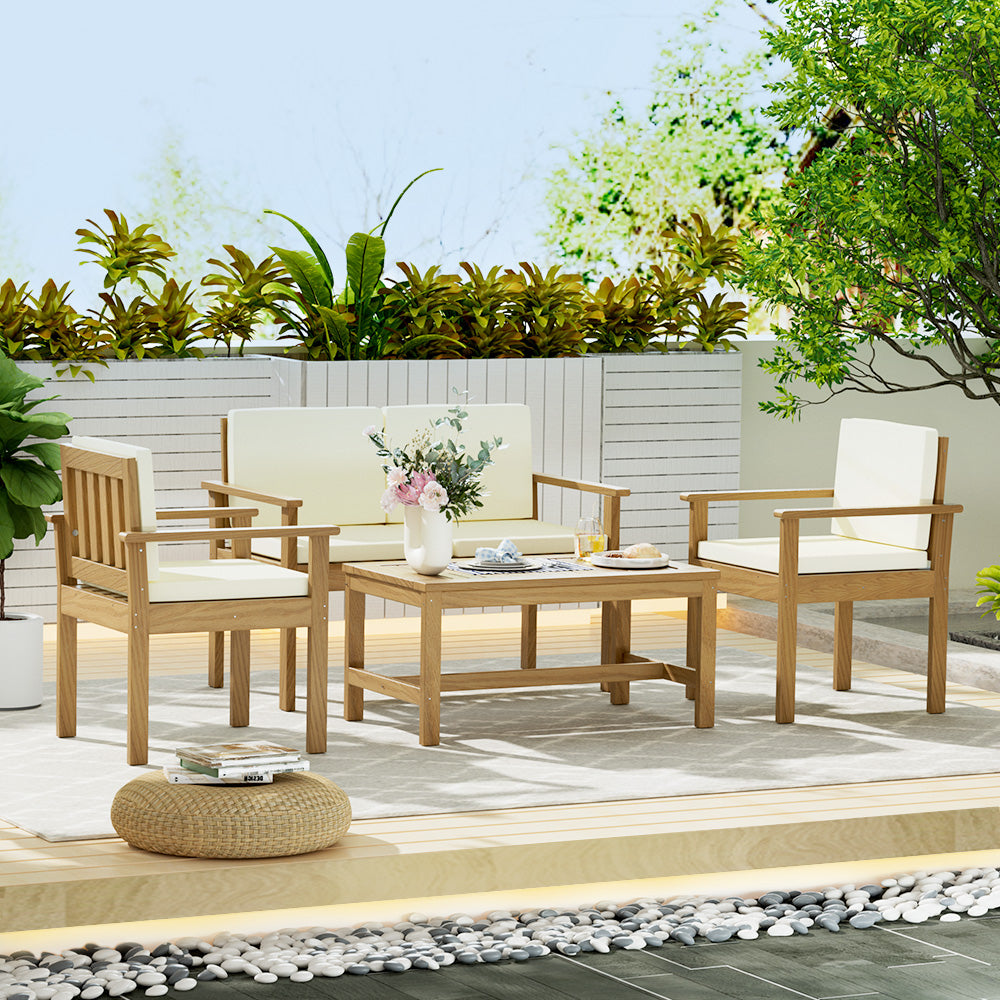 4 Seater Detendre Outdoor Wooden Lounge Sofa Furniture Set 