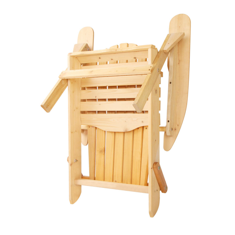 1pc Gardeon Adirondack Outdoor Chairs Wooden Beach Chair Patio Furniture Garden Natural