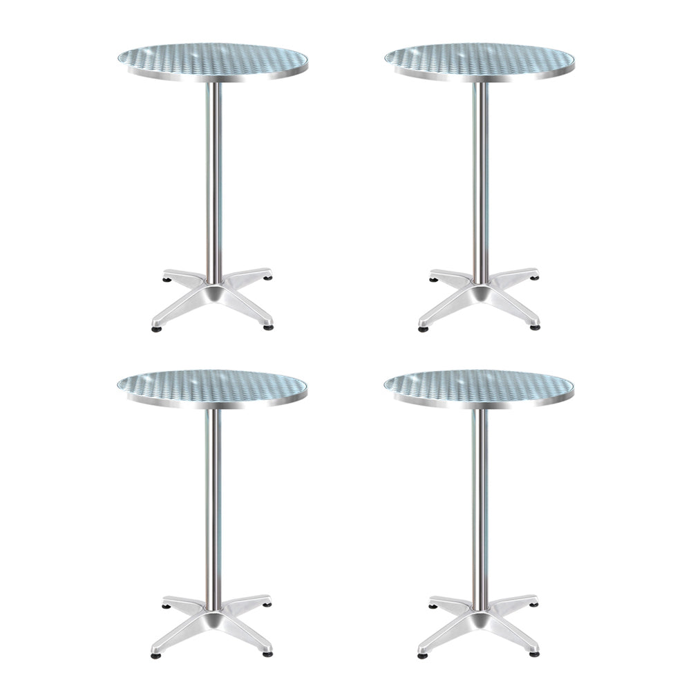 Gardeon Set of 4 Outdoor Bar Table Aluminium Round Stools