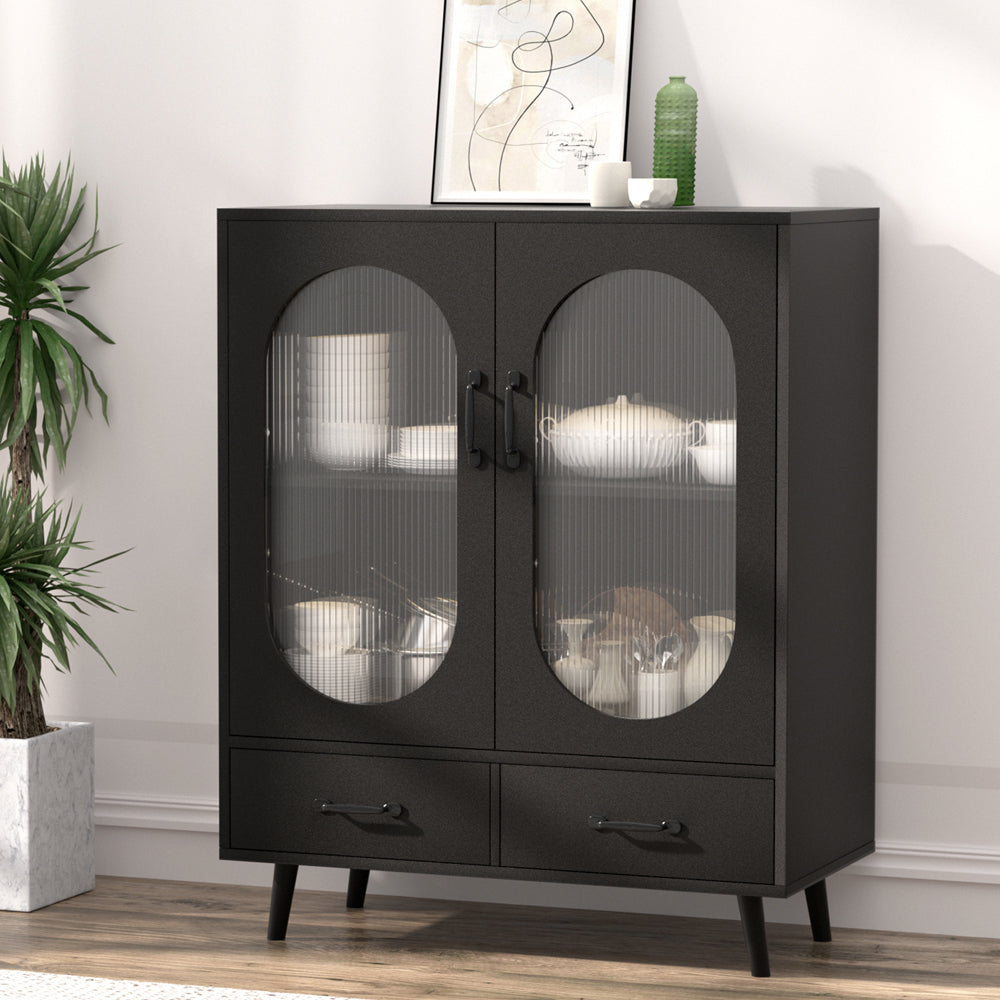 Artiss Buffet Sideboard Double Doors Black