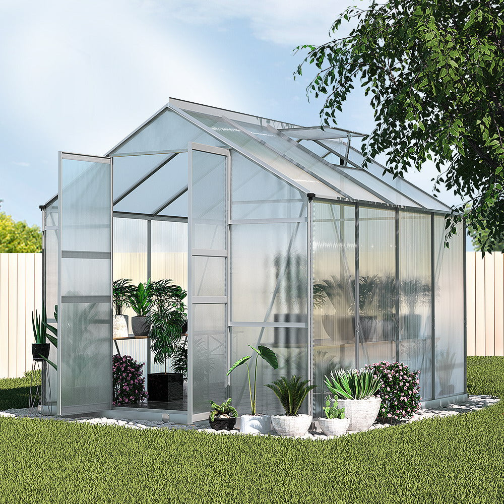 Greenfingers Aluminium Greenhouse Green House Garden Shed 2.4x2.5m