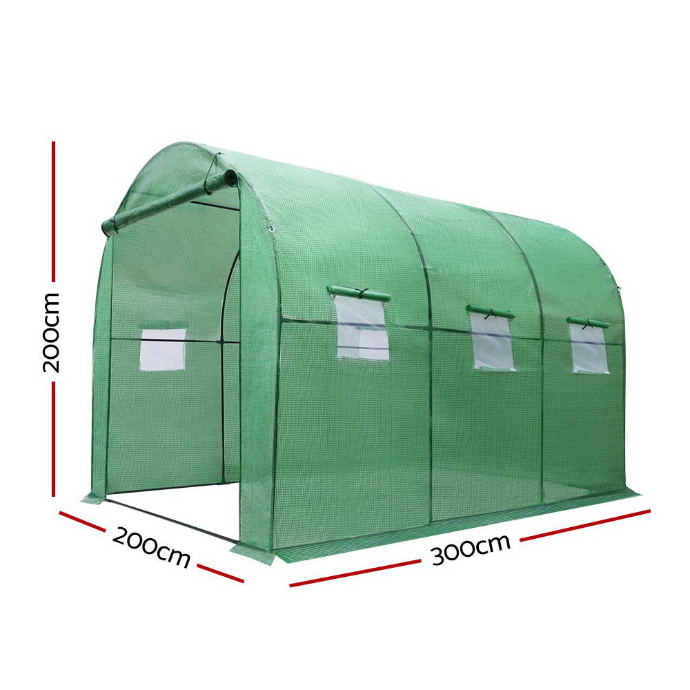 Greenfingers Greenhouse Garden Shed Green House 3X2X2m Greenhouses Storage Lawn