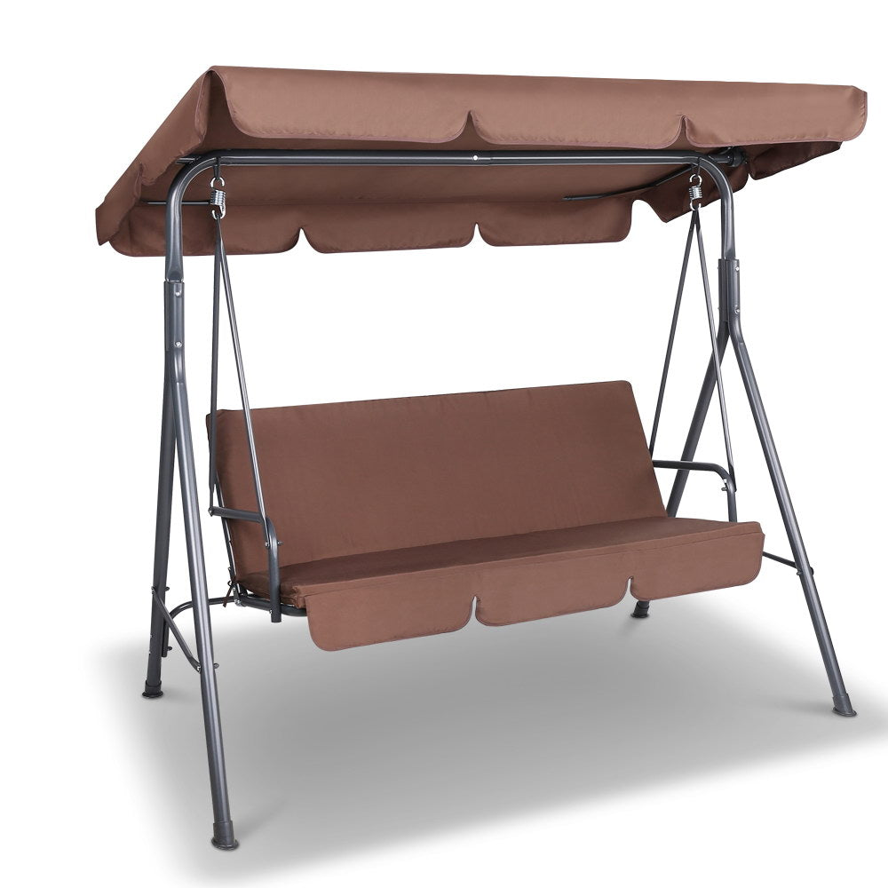 3 Seater Outdoor Coffee Swing Chair with Canopy