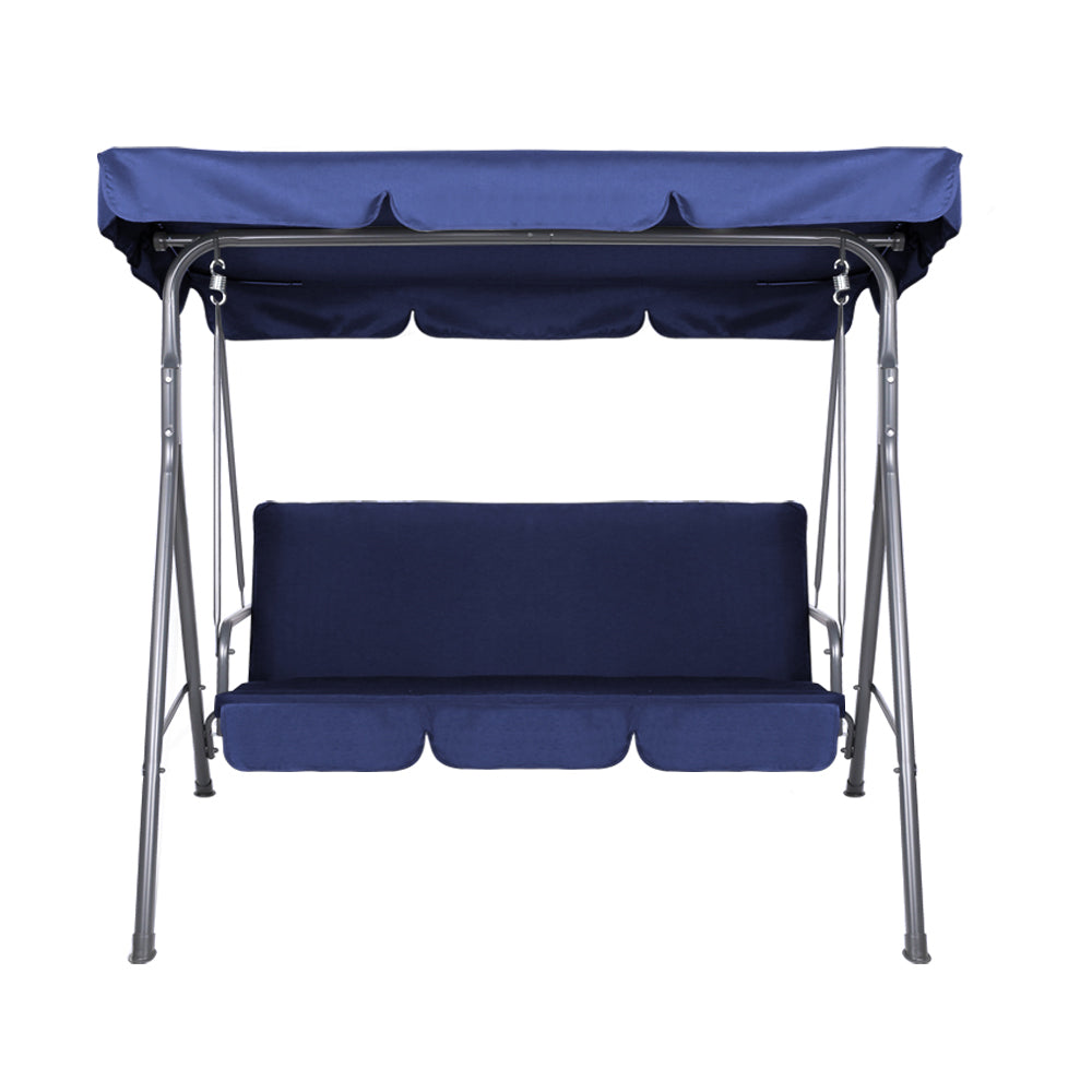 3 Seater Outdoor Navy Swing Chair with Canopy