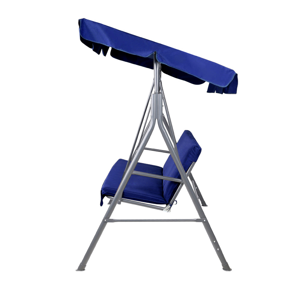 3 Seater Outdoor Navy Swing Chair with Canopy