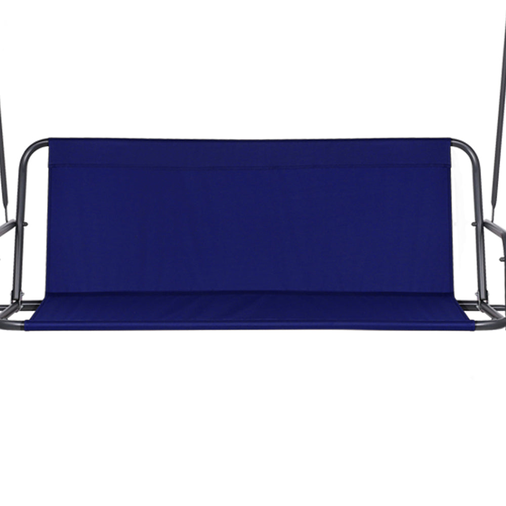 3 Seater Outdoor Navy Swing Chair with Canopy