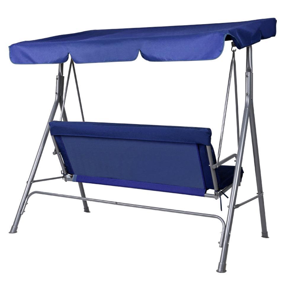 3 Seater Outdoor Navy Swing Chair with Canopy