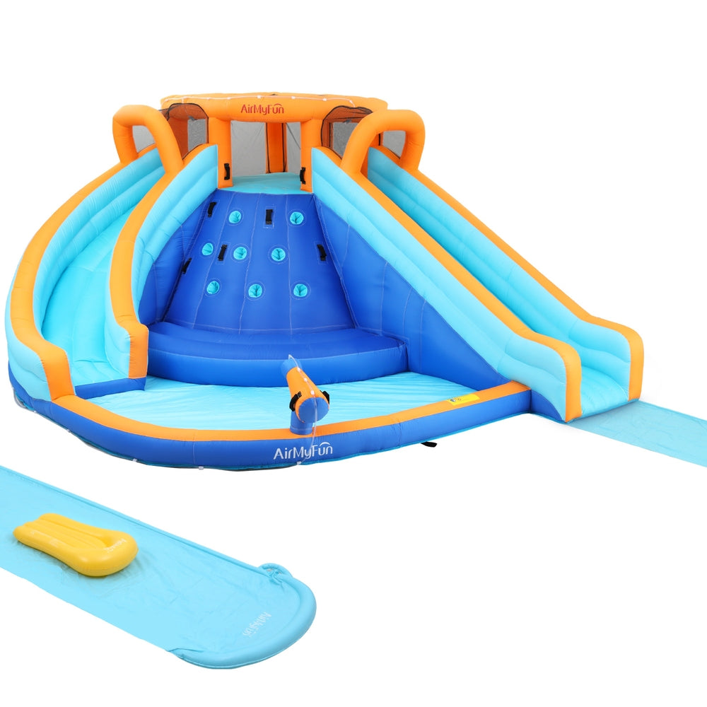 AirMyFun Kids Inflatable Pool Water Double Slide Park 465x390cm