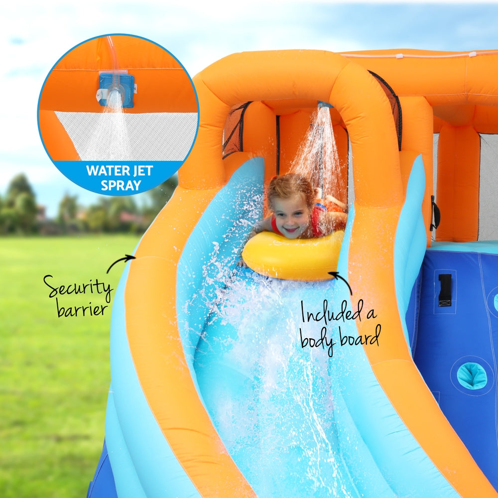 AirMyFun Kids Inflatable Pool Water Double Slide Park 465x390cm