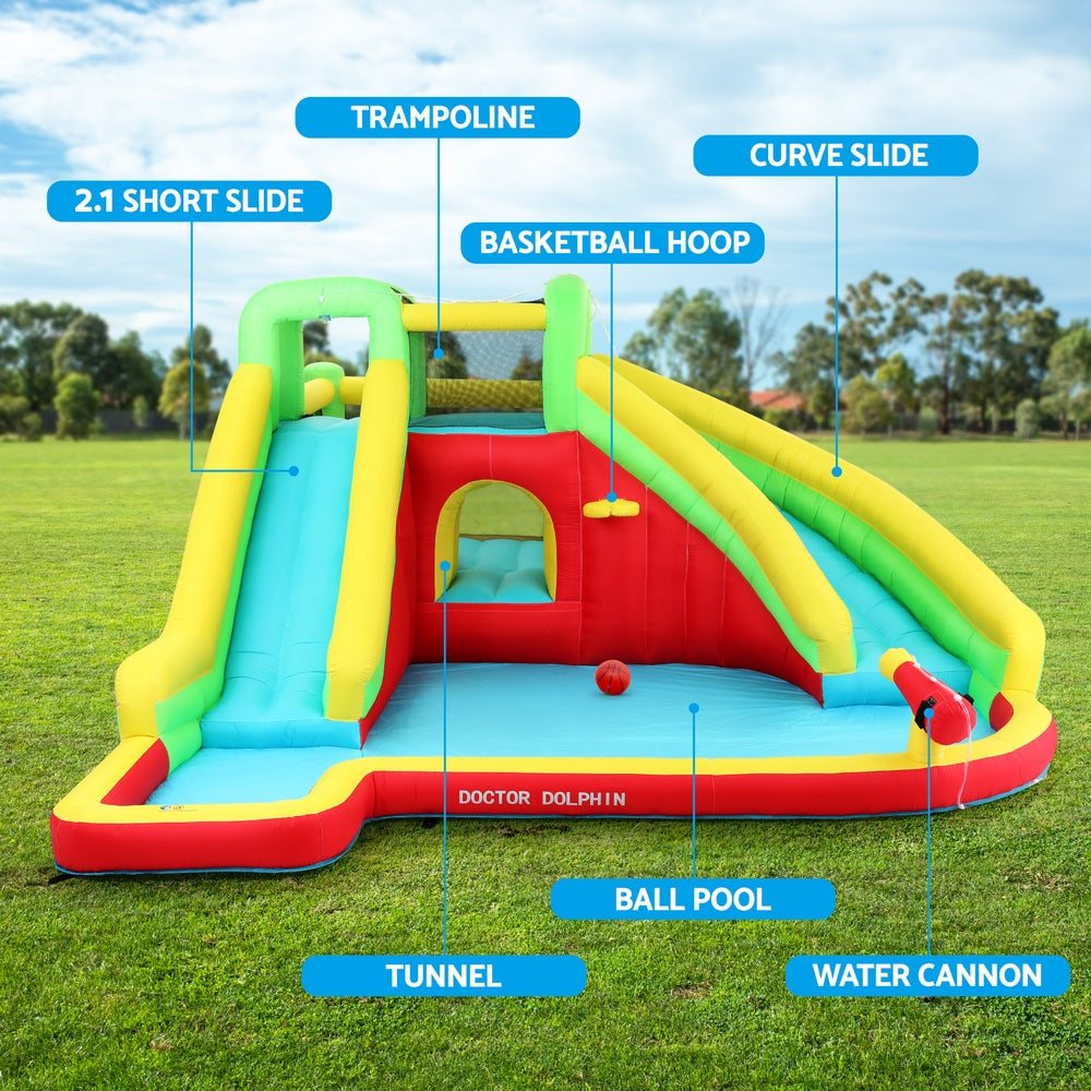 Dolphin Kids Inflatable Pool Water Slide Park 575x445cm