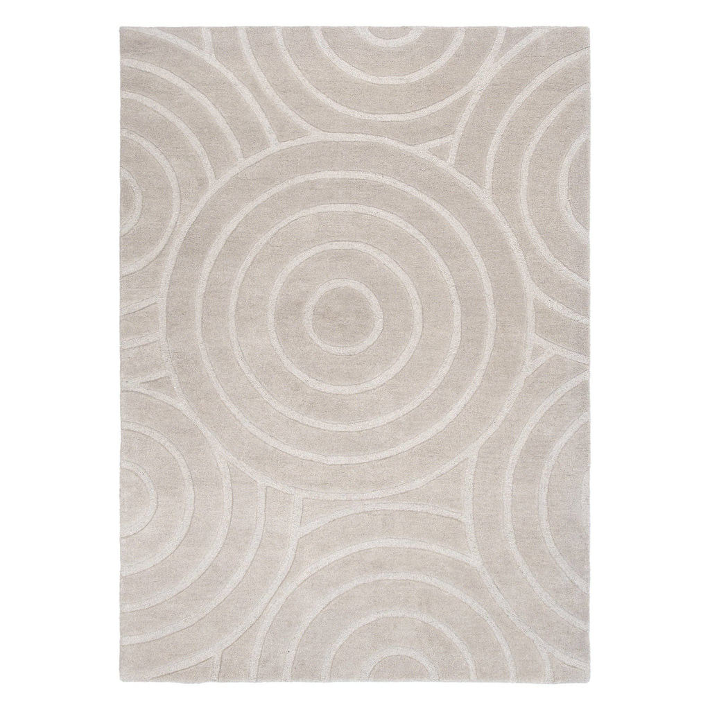 Les Nomades Ellipse Beige Wool Rug