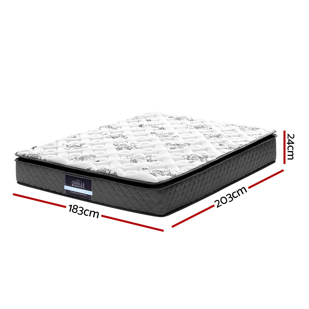 Giselle King Size 24cm Mattress Pillow Top Firm 5.0