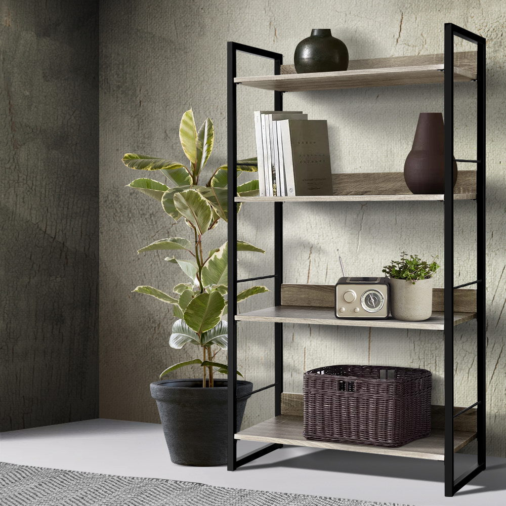 Artiss Bookshelf 4 Tiers NOE Black and Oak