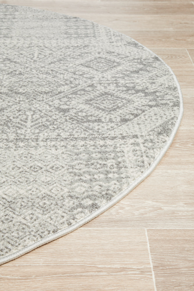 Mirage Zelda Silver Grey Round Rug