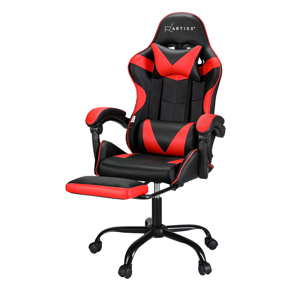 Gamescene 2 Point Red Massage Gaming Office Chair Footrest