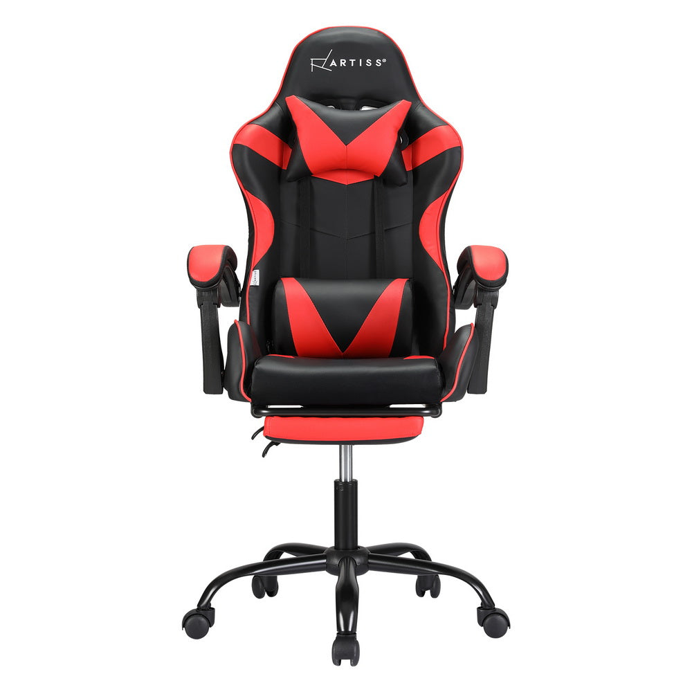 Gamescene 2 Point Red Massage Gaming Office Chair Footrest