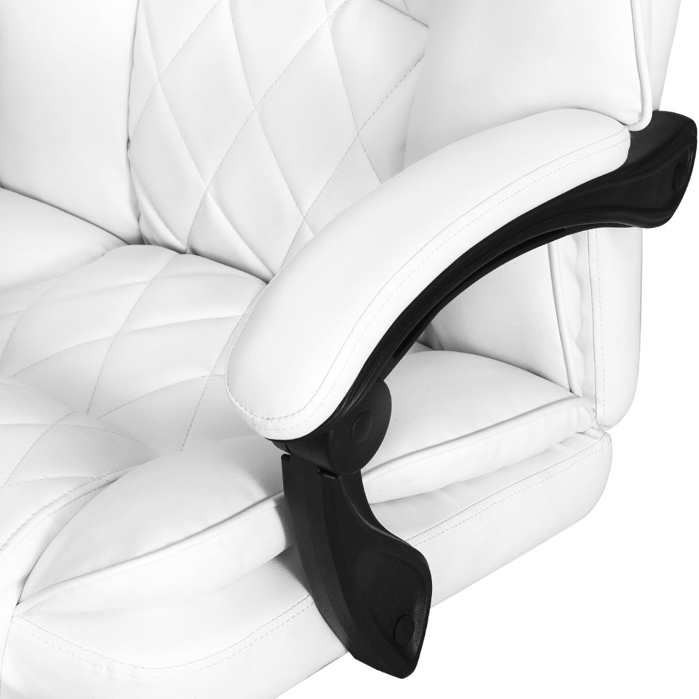 Artiss White Executive Leather Recliner Office Chair 