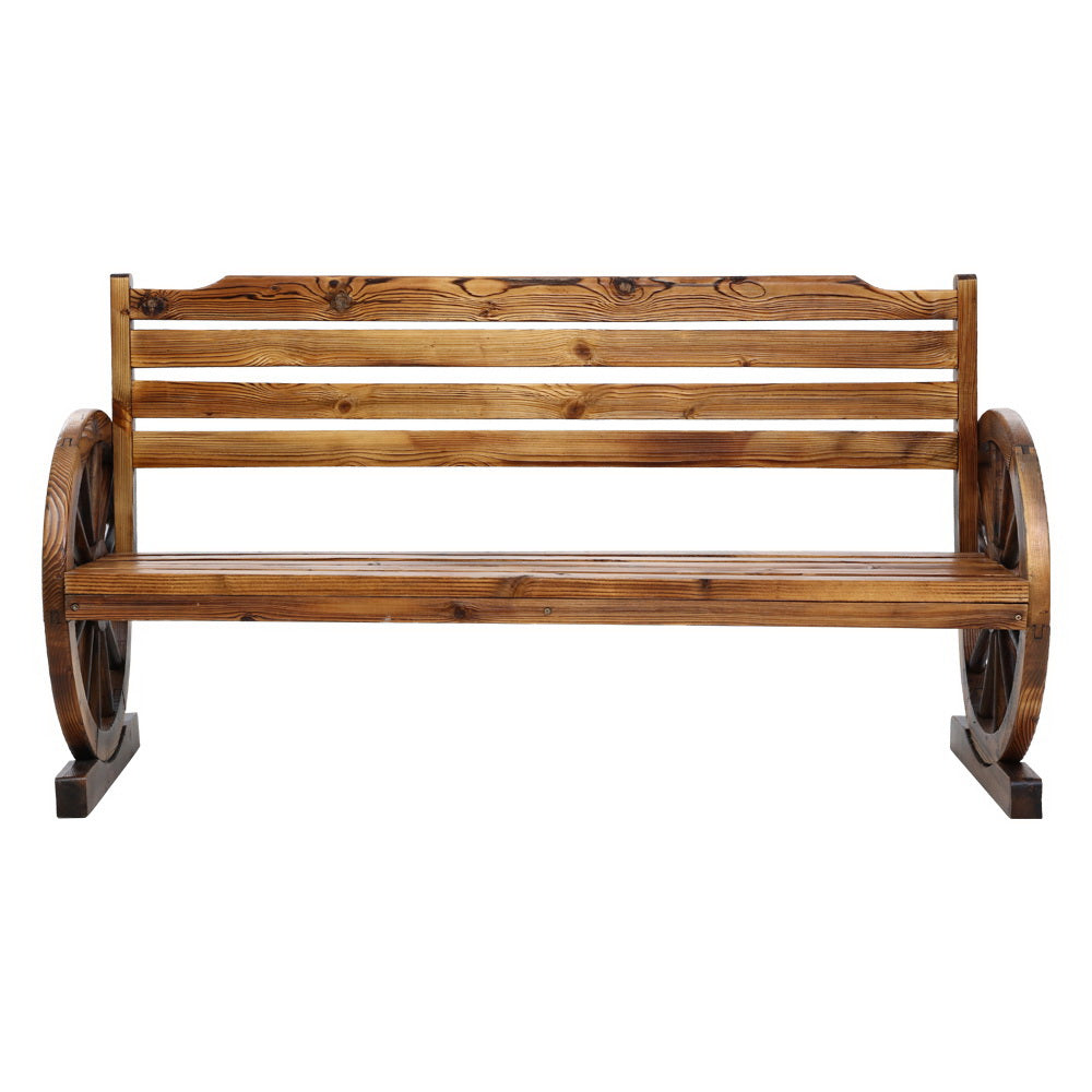 3 Seat Outdoor Garden Bench Wooden Wagon Chair 