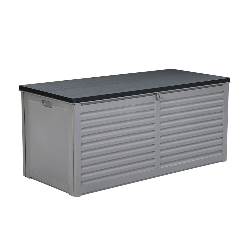 Outdoor Storage Box 490L Container Lockable Garden Bench Tools Toy Shed Black