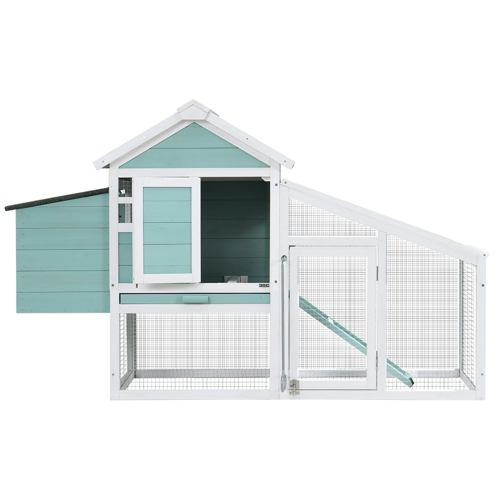 Chicken Coop Rabbit Hutch Guinea Pig Cage size 150x60x93cm Wooden Outdoor Cage House