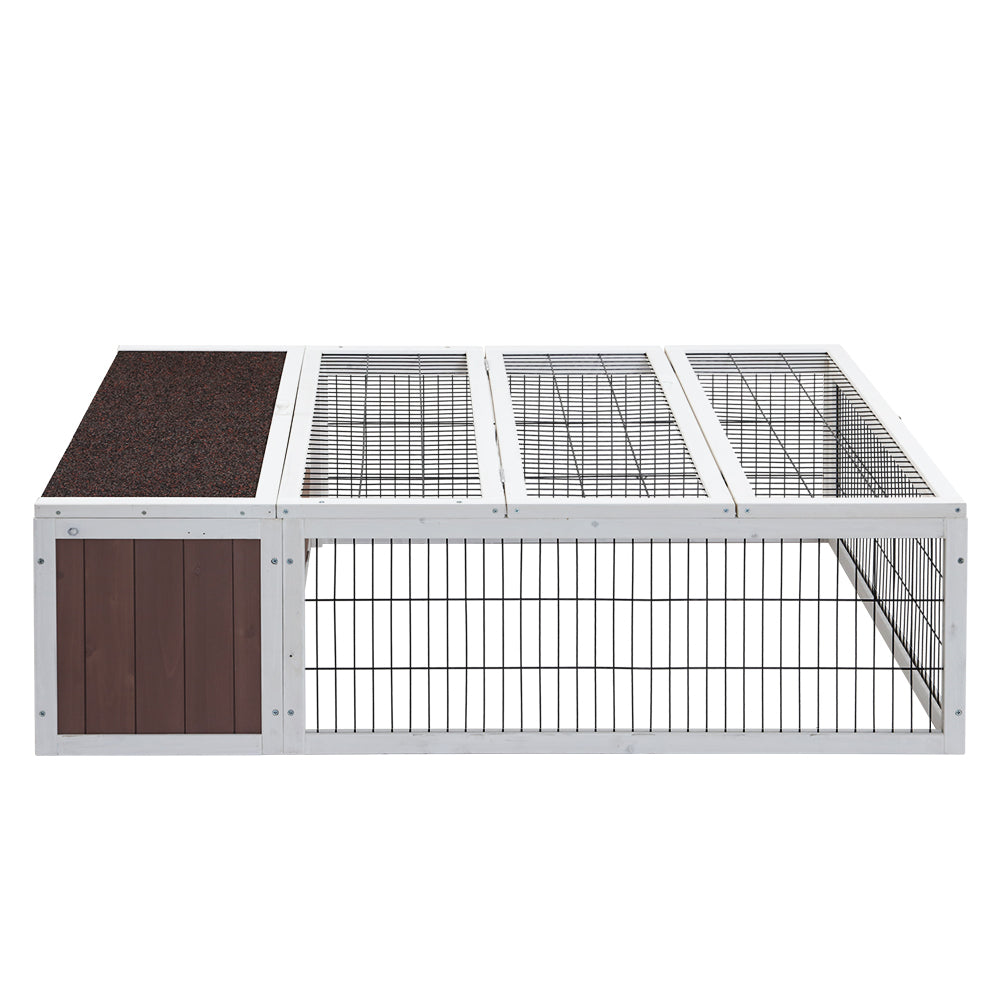 Chicken Coop Rabbit Hutch Guinea Pig Cage size 124x90x35cm Wooden Outdoor Cage House