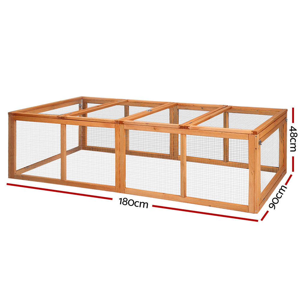 Chicken Coop Rabbit Hutch Guinea Pig Cage size 180x90x49cm Wooden Outdoor Cage House