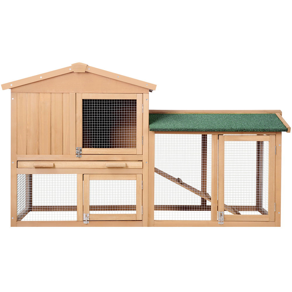 Chicken Coop Rabbit Hutch Guinea Pig Cage size 138x44x85cm Wooden Outdoor Cage House