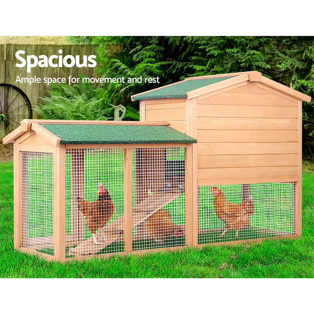 Chicken Coop Rabbit Hutch Guinea Pig Cage size 138x44x85cm Wooden Outdoor Cage House