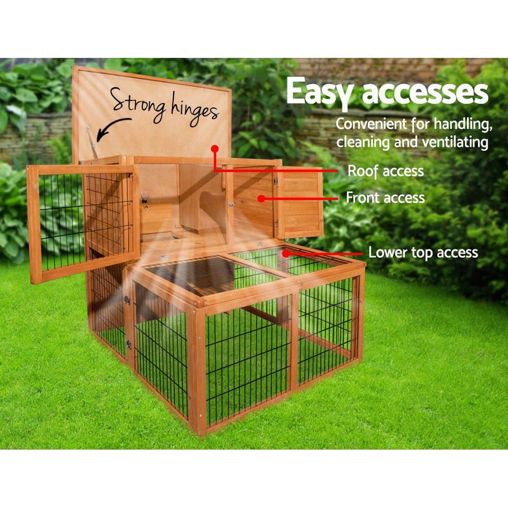 Chicken Coop Rabbit Hutch Guinea Pig Cage size 96x96x100cm Wooden Outdoor Cage House