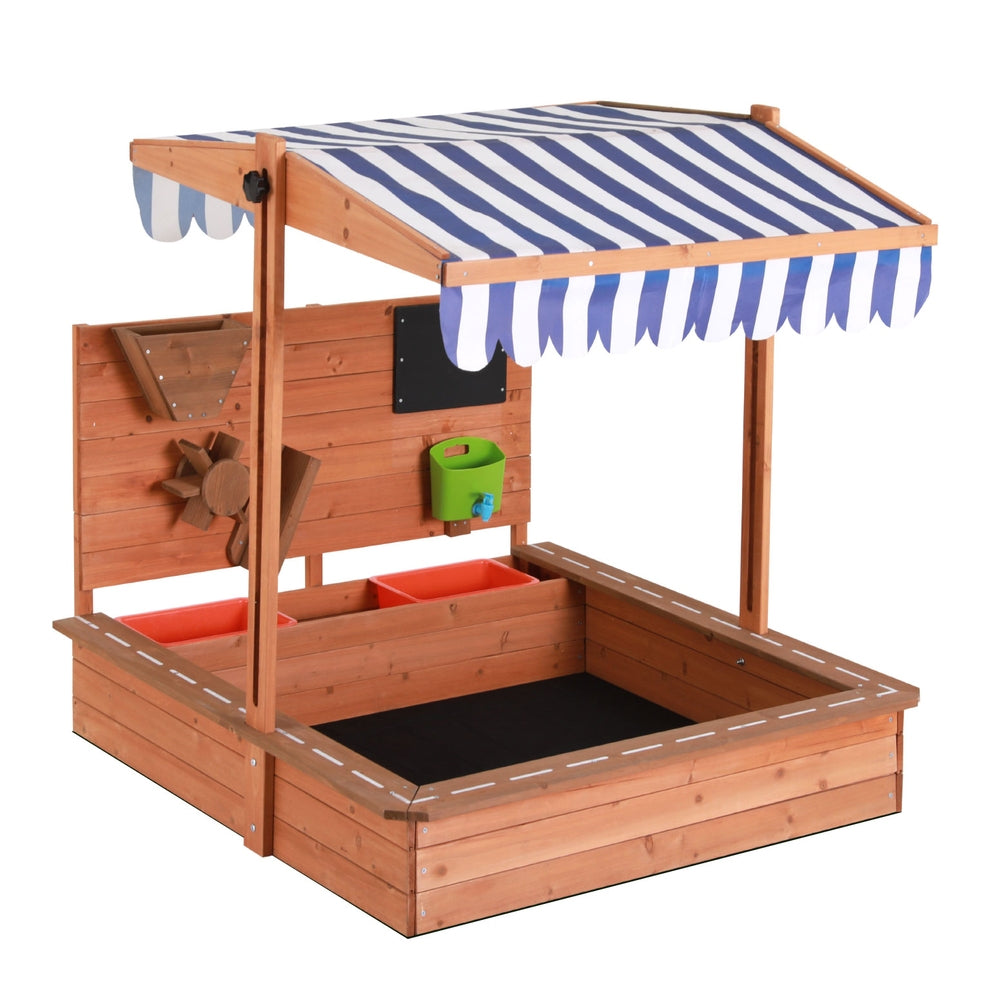 Keezi Kids Wooden Canopy Sandbox with Cover 