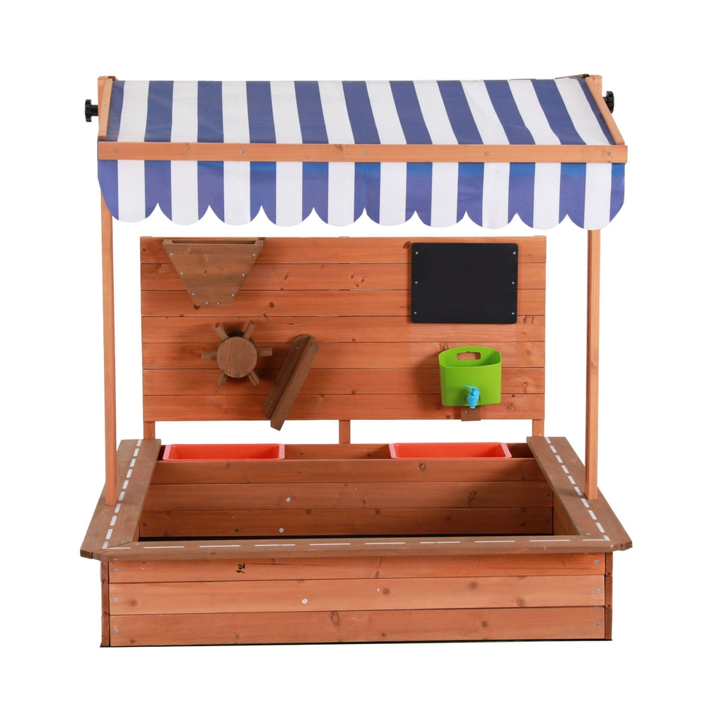 Keezi Kids Wooden Canopy Sandbox with Cover 