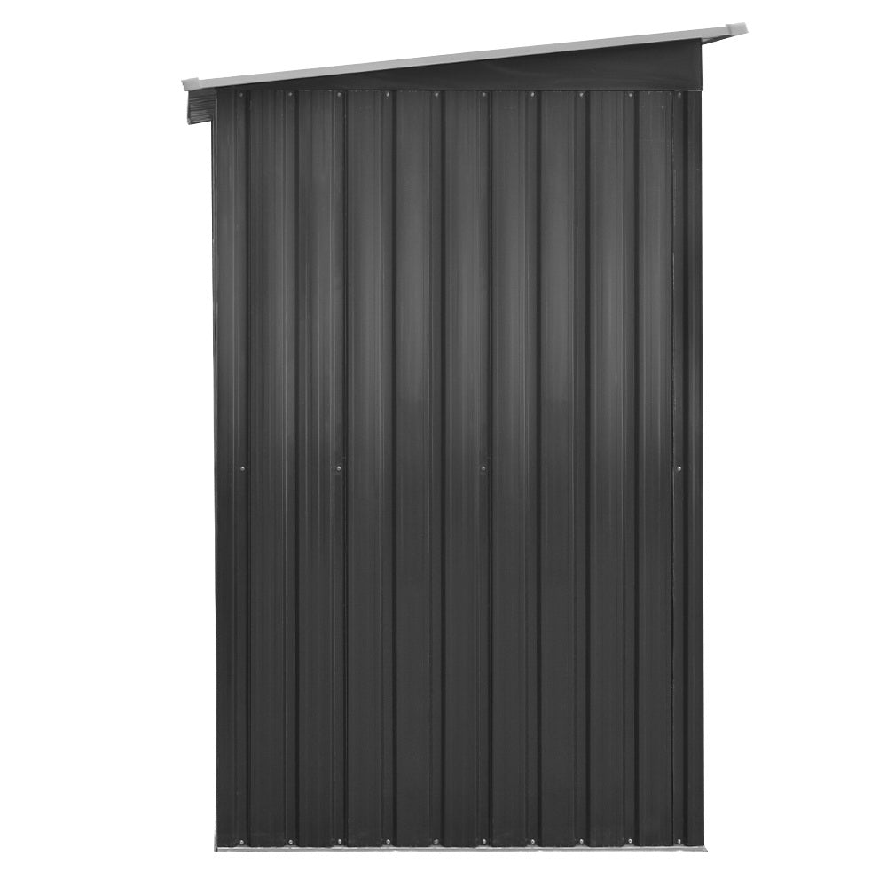 Galvanized Garden Shed 1.94x1.21m Metal Base Outdoor Storage Tool with Sliding Doors