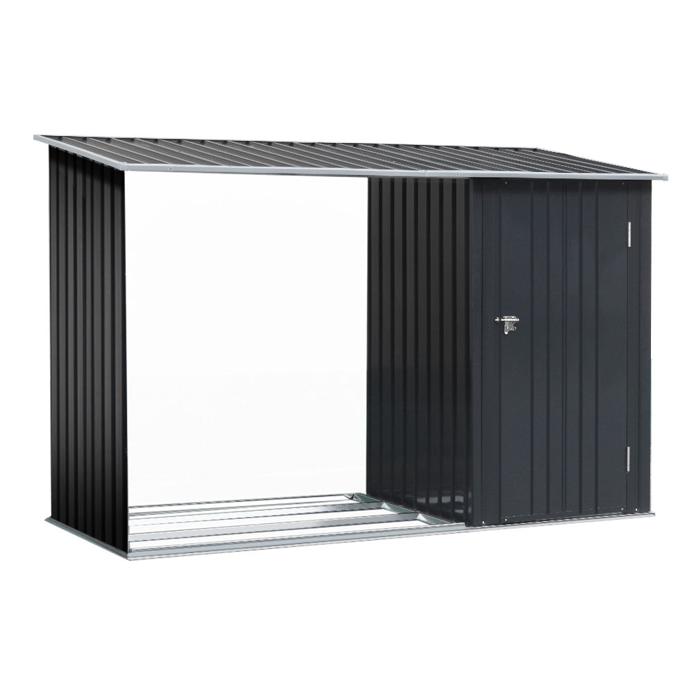 Galvanized Garden Shed 2.49x1.04m Sheds Outdoor Steel 2 in 1 design