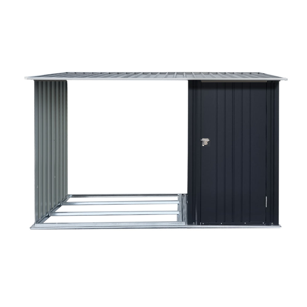 Galvanized Garden Shed 2.49x1.04m Sheds Outdoor Steel 2 in 1 design